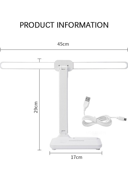 Çift Kafalı Masa Lambası, Stil: Şarj Edilebilir 4000MAH+KABLO Çok Renkli (Yurt Dışından)