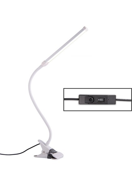 8W USB Katlanır Ayarlanabilir Göz Koruma Masa Lambası Beyaz (Yurt Dışından)
