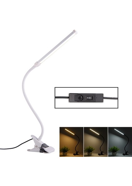 8W USB Katlanır Ayarlanabilir Göz Koruma Masa Lambası Beyaz (Yurt Dışından)