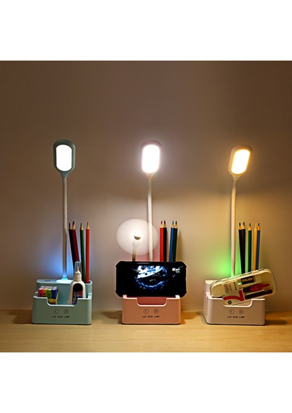 Öğrenci USB Şarj Yatak Odası Dokunmatik LED Masa Lambası Pembe (Yurt Dışından)