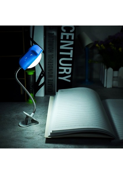 Klip LED Kitap Işık Lambaları Okuma Kitabı Masa Lambası Mavi (Yurt Dışından)