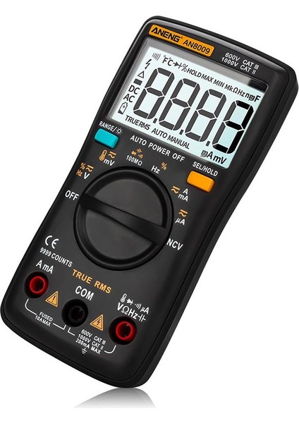 ANENG AN8009 Kullanışlı Otomatik Dijital Siyah Multimetre