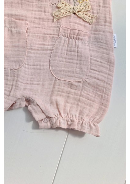 Müslin Kumaş Çiçek Nakışlı Pamuklu Kız Bebek Tulum modelleri