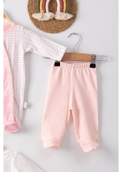 Kelebek Nakışlı Puanlı Tulumlu Çocuk Pamuk Kız Çocuk 5'li Set modelleri