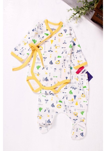 Kruvaze Bağlamalı Camp Desenli 2'Li Erkek Takım