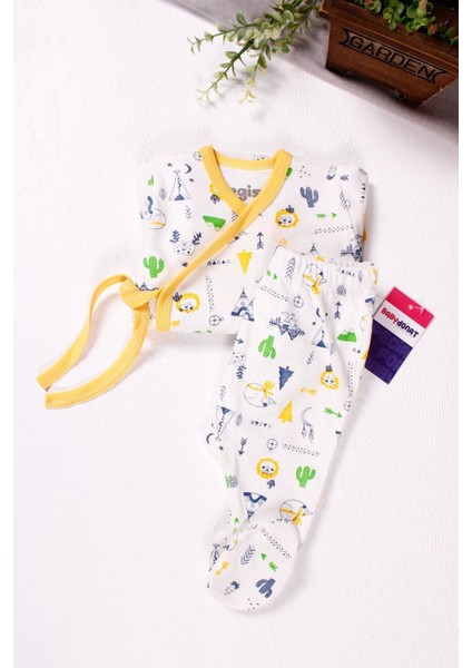 Kruvaze Bağlamalı Camp Desenli 2'Li Erkek Takım fırsatları