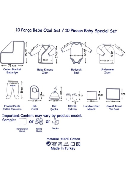 Isim Baskılı %100 Pamuk 10'lu Organik Erkek Bebek Hastane Çıkışı fiyatları