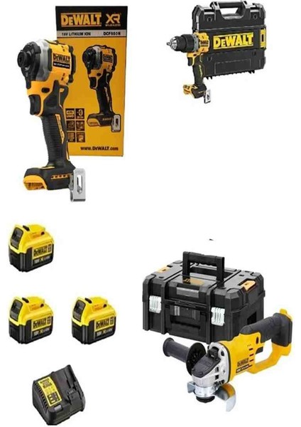 DCF850NT + DCD805NT + DCG412NT + 3 Adet 4 Ah Akü +Dolum Cihazı