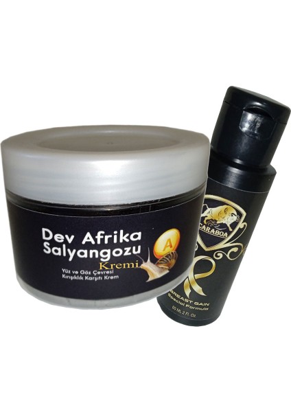 _kcrbo:25 Afrikasalyangozu Dev Salyangoz Yaşlanma Kàrşıtı 100ML + ile Caraboa Bayan Memmes Şekiııendırici Krém 60 ml