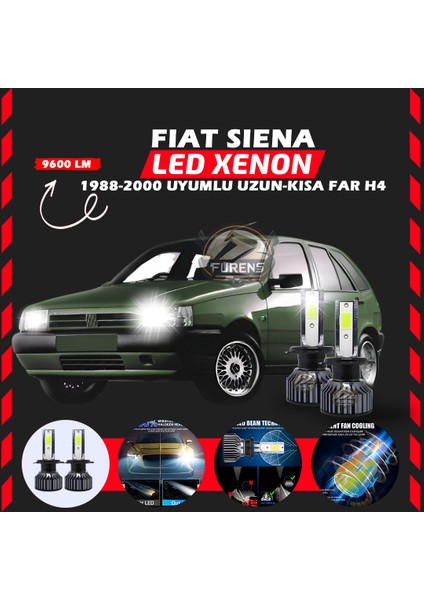 Fiat Tipo Uzun - Kısa Faruyumlu Şimşek Etkili LED Xenon Pro Series H4