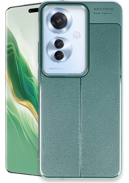 Oppo Reno 11F Kılıf Auto Focus Kapak - Koyu Yeşil 13