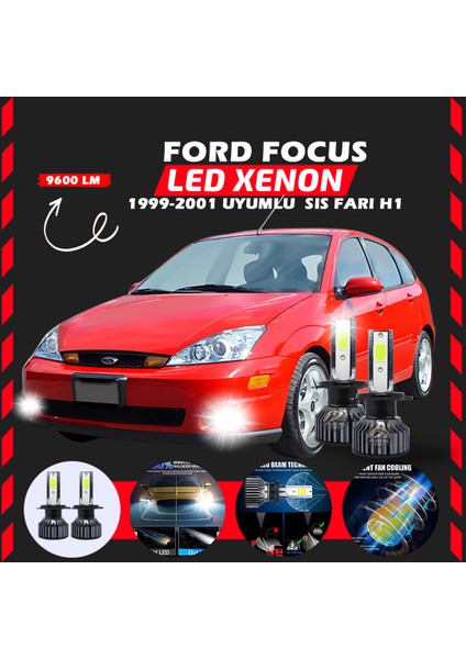 Ford Focus 1 1999-2001 Sis Farı Uyumlu Şimşek Etkili LED Xenon Pro Series H1