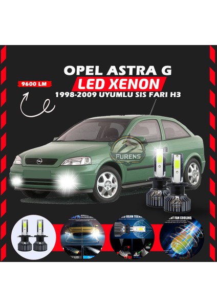 Opel Astra G 1998-2009 Sis Farı Uyumlu Şimşek Etkili LED Xenon Pro Series H3