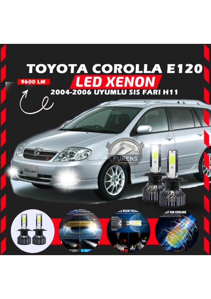 Toyota Corolla E120 2004-2006 Sis Farı Uyumlu Şimşek Etkili LED Xenon Pro Series H11