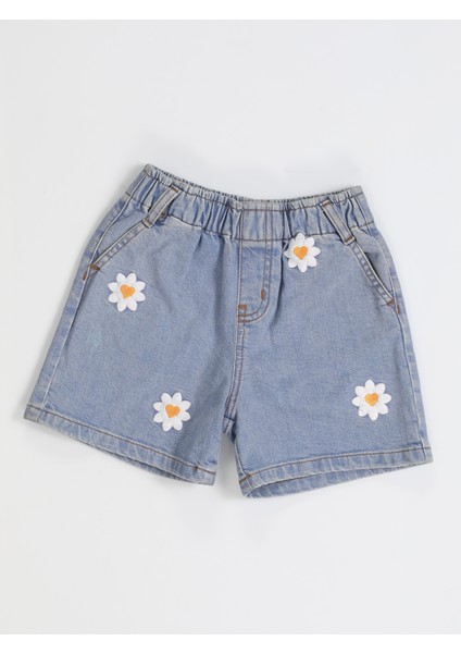 Daisy Nakışlı Kız Çocuk Denim Şort modelleri