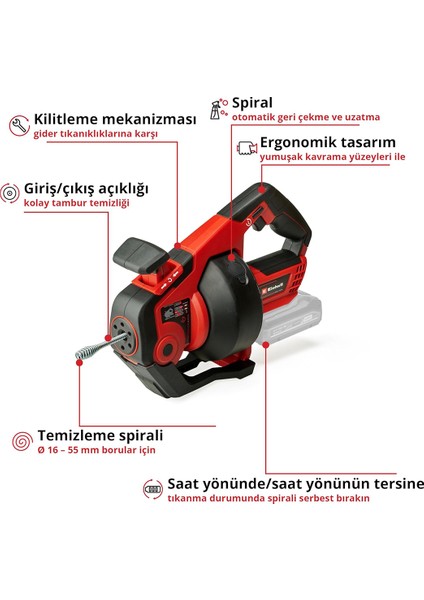 Te-Da 18/760 Li Solo Akülü Kanal Temizleyici ( Aküsüz )