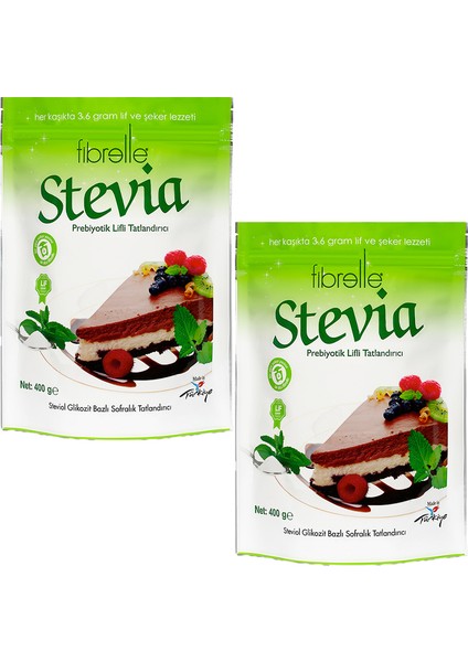 2 Adet Fibrelle Prebiyotik Lifli Stevia Toz Tatlandırıcı