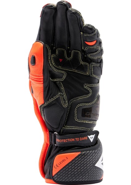 Full Metal 7 Black Red Fluo Deri Eldiven