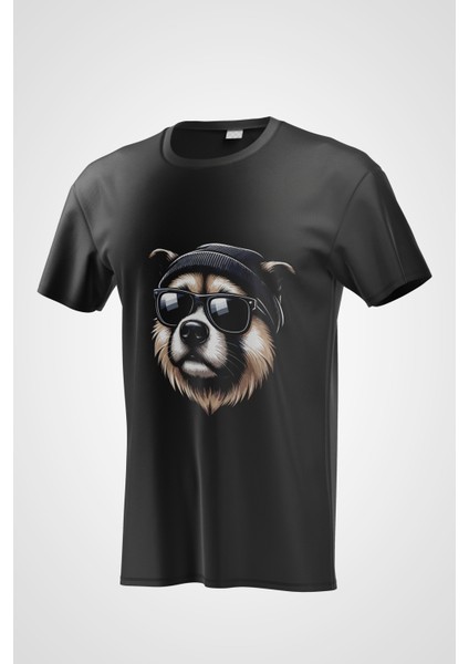 Dog With Sunglasses Baskılı T-Shirt