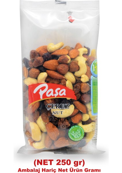 Paşa Kuruyemiş Çiğ Karışık Naturel Kuruyemiş 250 gr x 4 Adet (1 kg Toplam)