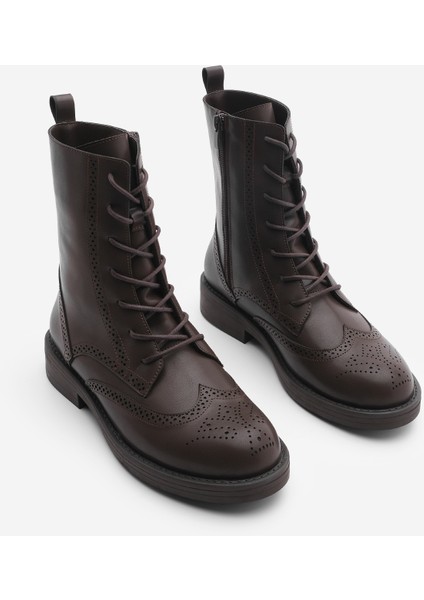 Kadın Bağcıklı Ve Fermuarlı Çiftyüz Günlük Postal Bot Lidan Kahve indirimleri