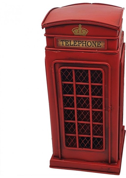 Londra Telefon Kulübesi Görünümlü Dekoratif Metal Kumbara modelleri