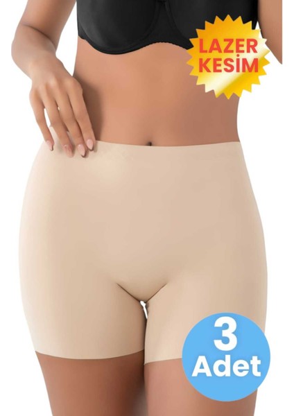 Kadın Lazer Kesim Toparlayıcı Yüksek Bel Boxer Korse 3'lü Set