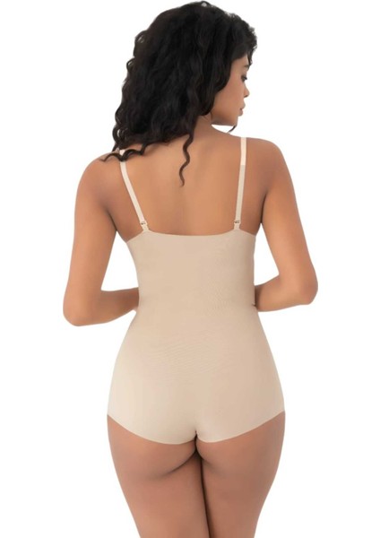 Kadın Lazer Kesim Toparlayıcı Göğüs Altı Askılı Body Korse