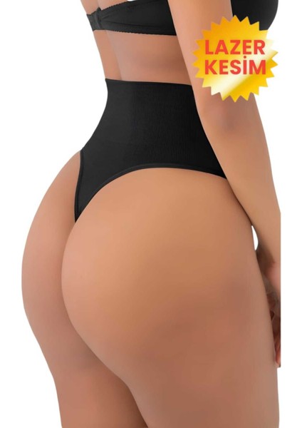 Kadın Lazer Kesim Inceltici ve Toparlayıcı String Korse 3'lü Set
