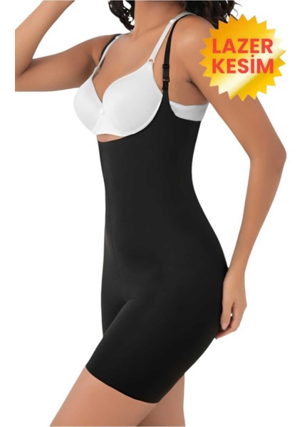 Kadın Lazer Kesim Toparlayıcı Tam Boy Askılı Korse
