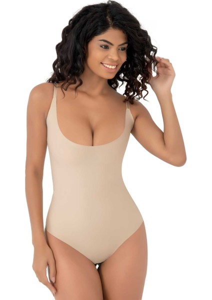 Kadın Lazer Kesim Iz Yapmaz Göğüs Destekli Askılı Toparlayıcı Body Slip Korse