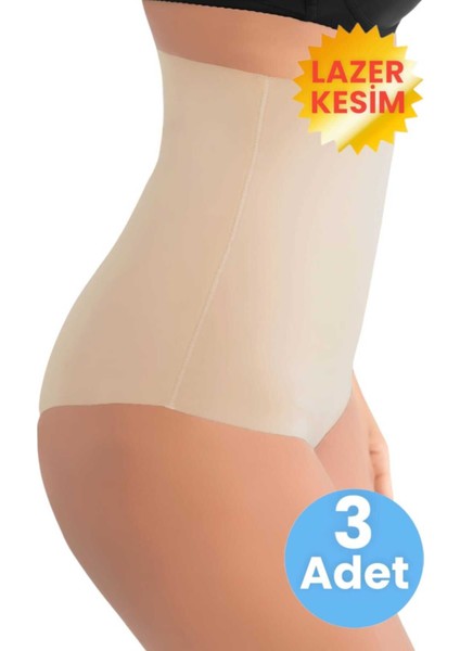 Kadın Lazer Kesim Toparlayıcı Yüksek Bel Slip Korse 3'lü Set