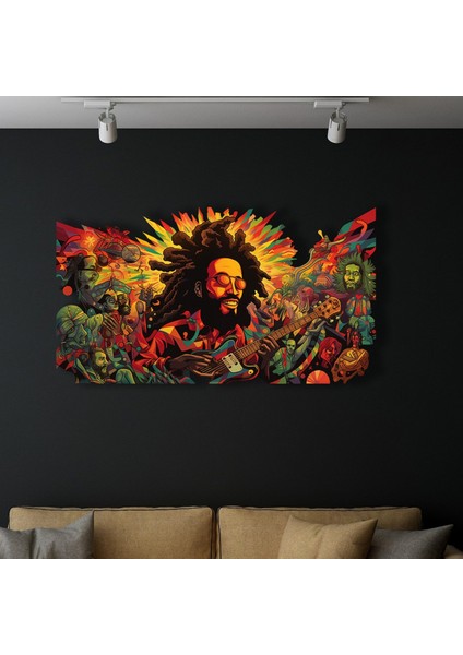 Steel Art Dec Bob Marley'nin Renkli Dünyası - Metal Tablo