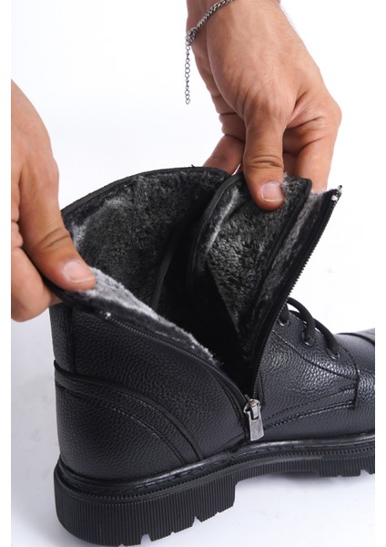 Erkek Siyah Deri Su Geçirmez Bağcıklı Postal Bot indirimleri