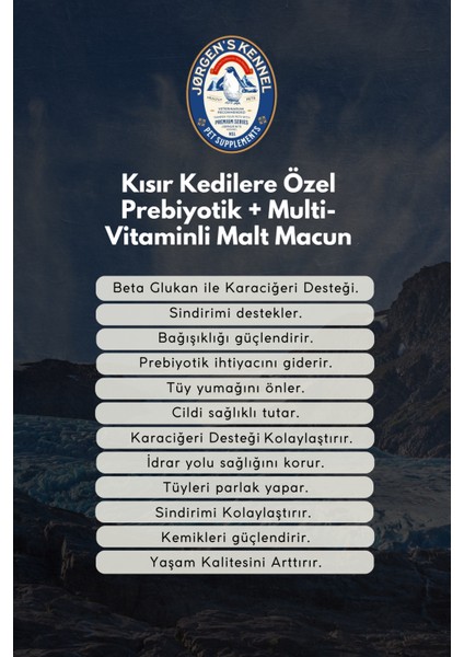 Kısır Kediler Için Prebiyotik + Multi-Vitaminli Malt Macun