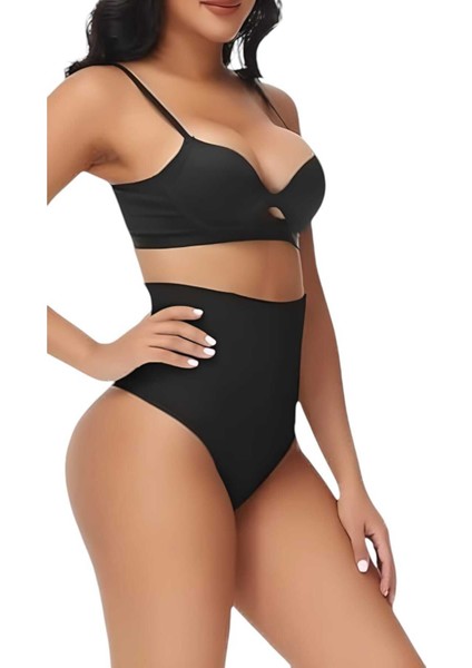 Kadın Dikişsiz Yüksek Bel Karın Toparlayıcı String Korse 2'li Set