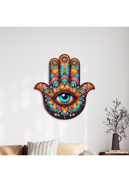 Steel Art Dec Renklerin Sihri - Hamsa Metal Tablo