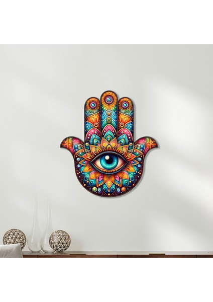 Steel Art Dec Renklerin Sihri - Hamsa Metal Tablo