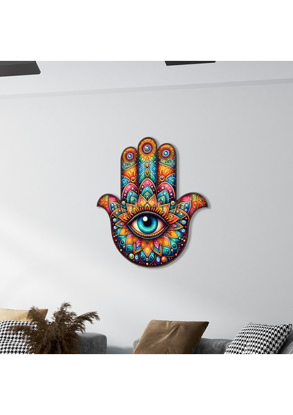 Steel Art Dec Renklerin Sihri - Hamsa Metal Tablo