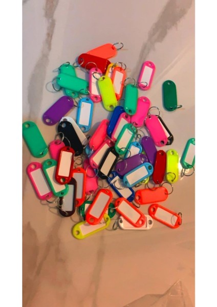 50 Adet Plastik Isimlik Anahtarlık