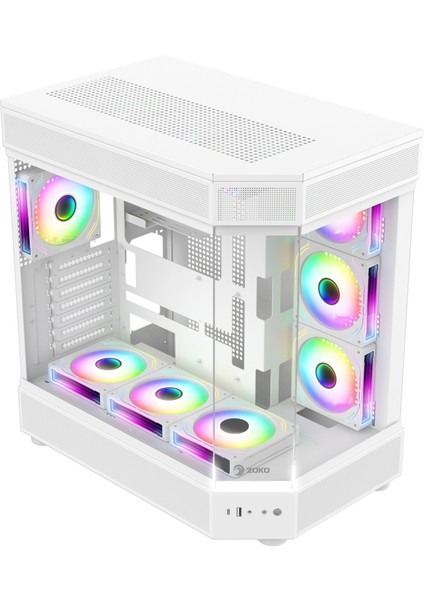 Tank Beyaz 7X12CM Kumandalı Argb Fanlı Temper Camlı Oyuncu Kasası fiyatları