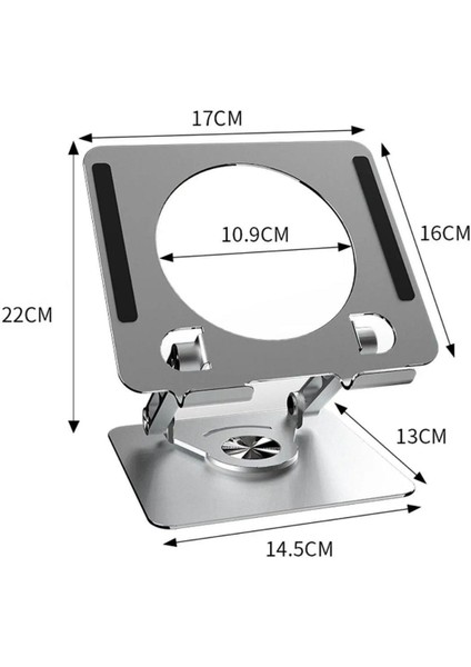 360 Dönebilen Yükseltilmiş Masaüstü Ayarlanabilir Metal Tablet Standı