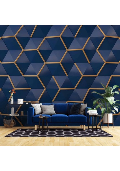 3 Boyutlu Lacivert Gold Temalı