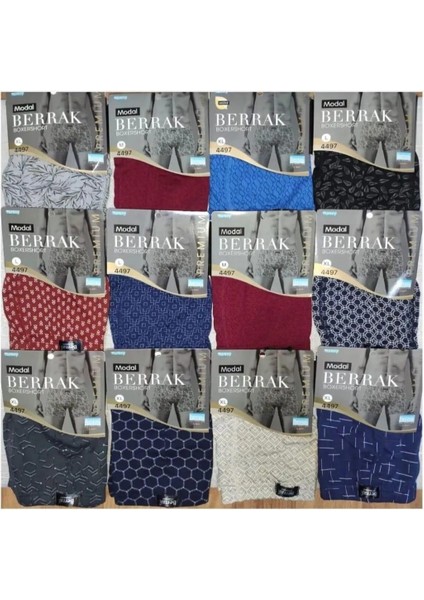 4497 Erkek Modal Desenli Boxer 12 Adet