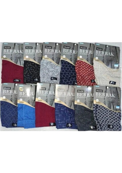 4497 Erkek Modal Desenli Boxer 12 Adet fiyatları