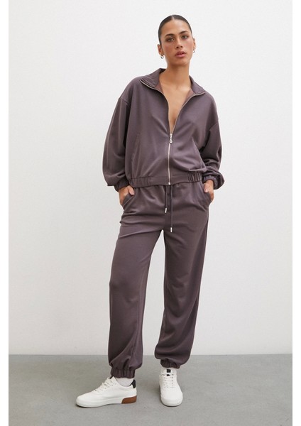 Fermuarlı Sweatshirt Kahve fırsatları