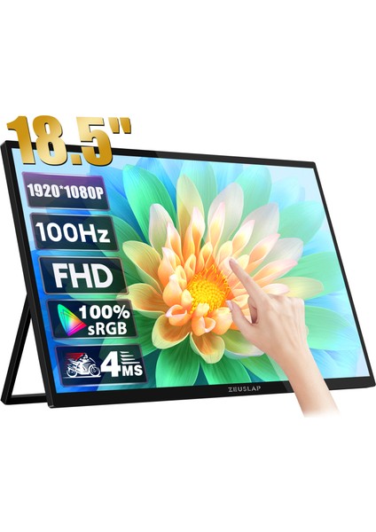 Z18T 18.5" 1920*1080@60Hz Full Hd Ads-Ips Panel Type-C 100% Srgb 300CD/M² Dokunmatik, Taşınabilir Monitör (ZL-Z18T)