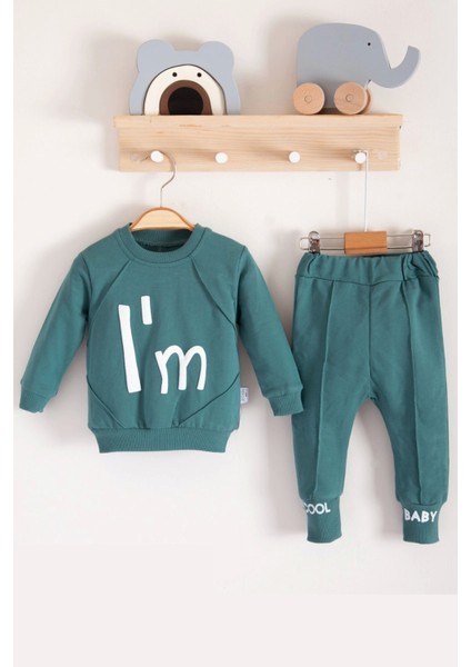 I'm Cool Desenli Pamuklu 2'li Erkek Bebek Takımı