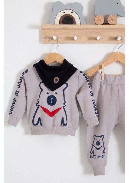 Oynar Gözlü Fularlı 3'lü Erkek Bebek Takımı fiyatları