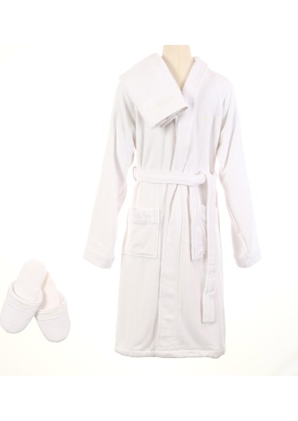 Bornoz Marcel Erkek Bornoz Set Mc060176 Cotton Xl/Xxl Kırık Beyaz